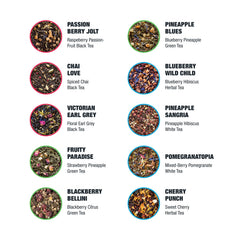 Tiesta Tea Discovery Sampler brew in cup demonstrates hot and iced options.