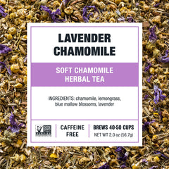 Tiesta Tea Lavender Chamomile dry blend close-up reveal delicate florals