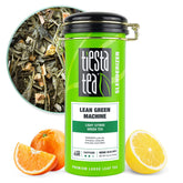 Tiesta Tea Lean Green Machine loose leaf tea with bright citrus notes for refreshing cups.