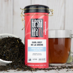 Tiesta Tea loose-leaf Cream Earl Grey highlights premium quality and aroma.
