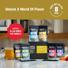 Tiesta Tea loose leaf tea leaves close-up, vibrant blends for bold flavor