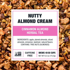 Cup steeping Nutty Almond Cream reveals warm cinnamon and almonds