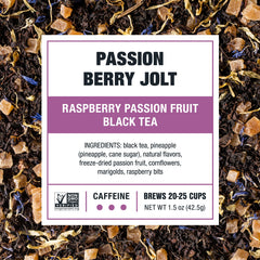 Tiesta Tea Passion Berry Jolt iced tea glass for a refreshing cold option