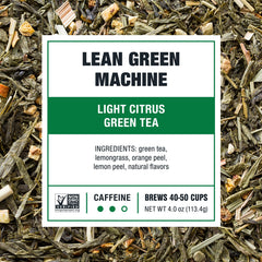 Tiesta Tea Premium Loose Leaf Tea Brew showcases vibrant greens and complex aroma.