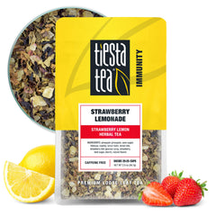 Tiesta Tea Strawberry Lemonade loose leaf in a pouch for fresh flavor.