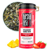 Tiesta Tea Strawberry Samba Mate loose leaf energizing blend for mornings.
