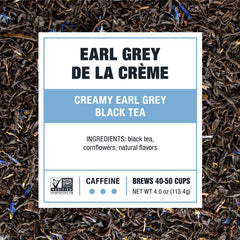 Tiesta Tea vanilla and blue mallow flowers create a creamy floral aroma.
