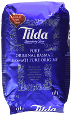 Tilda Pure Original Basmati rice in a 4lb pack for fluffy, flavorful meals.