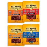 Tillamook Country Smoker beef jerky variety pack front bag for convenient protein on the go.