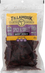 Tillamook Country Smoker jerky in a reclosable bag, easy grab-and-go snack