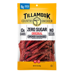 Tillamook Country Smoker keto zero sugar original sausages pack, ideal pantry snack