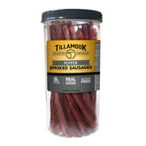 Tillamook Country Smoker pepper smoked sausages in a resealable jar ready for snacking