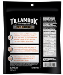 Nutrition facts for PRO Edition jerky highlighting 30g protein per bag.