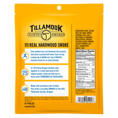 Tillamook hardwood smoked jerky detail highlighting real smoke flavor