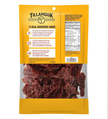 Tillamook Keto Zero Sugar Original Beef Jerky close-up of smoked jerky strips.
