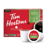 Tim Hortons decaf medium roast capsules for Keurig brewers delivering smooth flavor.