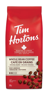 Tim Hortons Original Blend whole bean pack for fresh brewing at home.