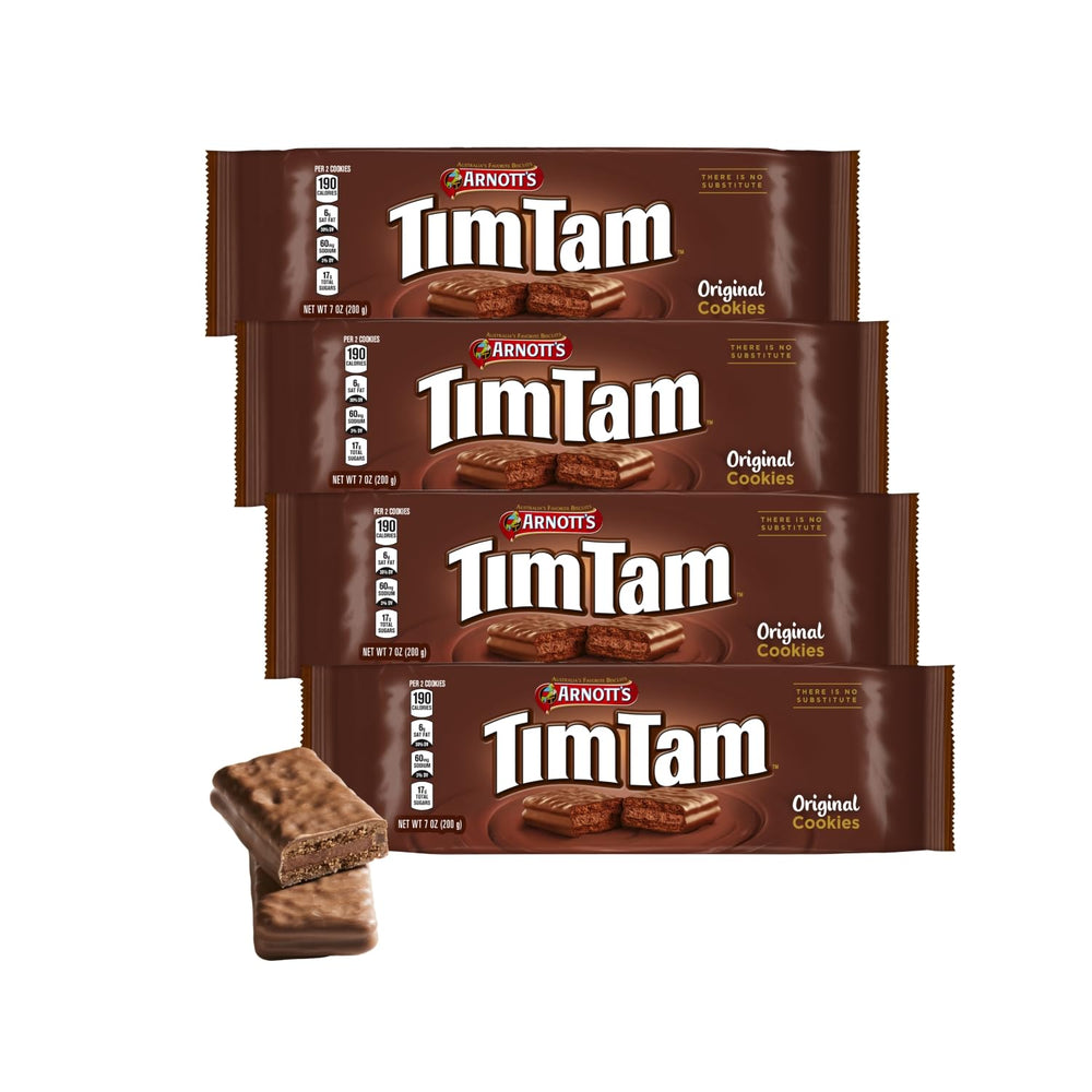 Tim Tam Milk Chocolatey Cookies 4-pack ready for sharing during tea time.