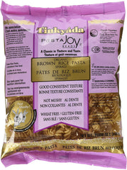 Tinkyada gluten-free organic brown rice pasta spirals on package for easy meals.