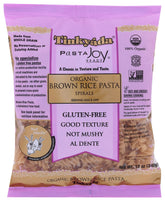 Tinkyada Organic Brown Rice Pasta Spirals package for gluten-free meals.
