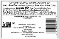 Tiptree Crystal Orange Marmalade jar with cheese pairing idea for tasting