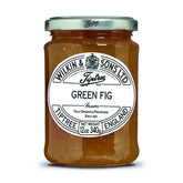 Tiptree Green Fig Preserve jar close-up, glossy figs perfect for spreading on toast.