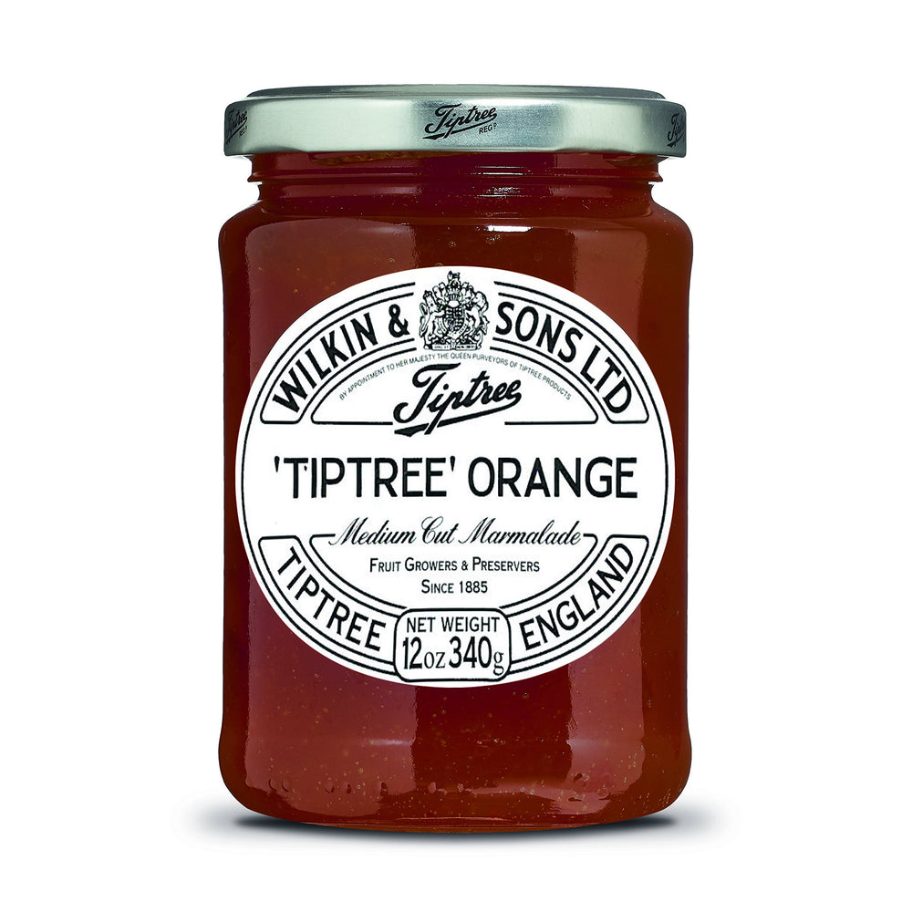 Tiptree Orange Marmalade jar with golden spread, ideal for toast and mornings.