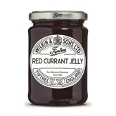 Tiptree red currant jelly jar close-up showing smooth spread for toast.