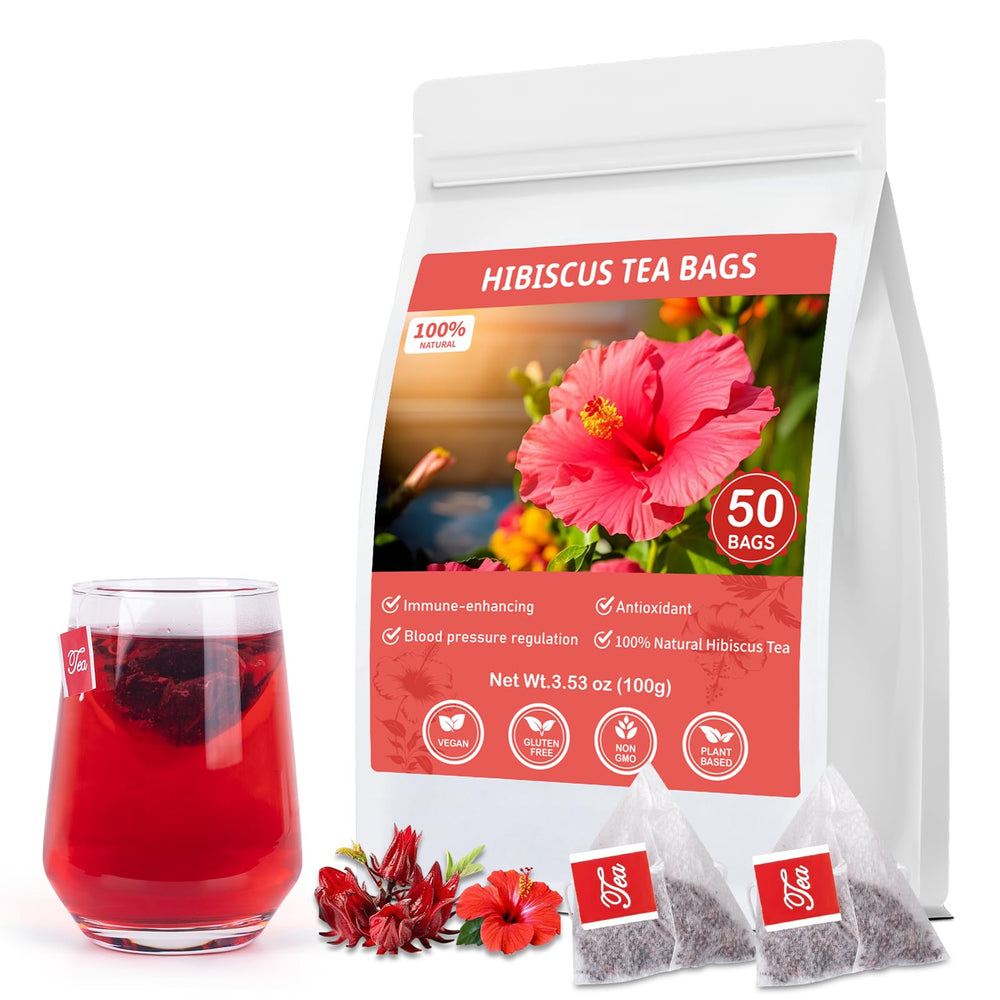 Tiucm hibiscus tea bags pack 50 convenient caffeine free refreshment