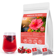 Tiucm hibiscus tea bags pack 50 convenient caffeine free refreshment
