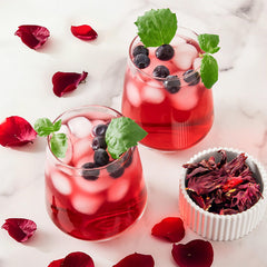 Tiucm hibiscus cold brew glass suggests refreshing iced tea