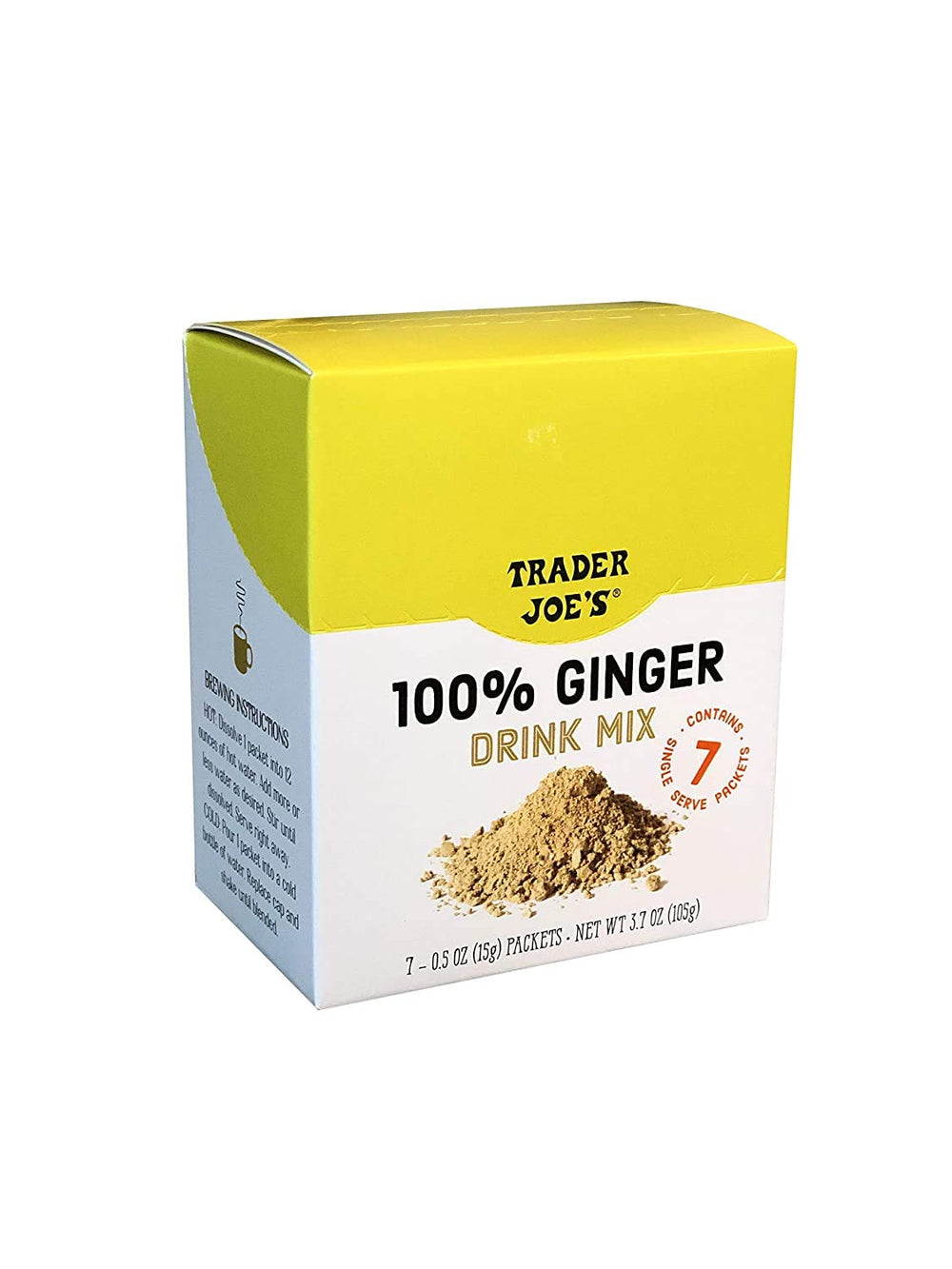 TJ's Trader Joe's ginger drink mix packets closeup for convenient flavor