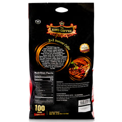 TNI King Coffee single-serve sachet opened and ready to mix.