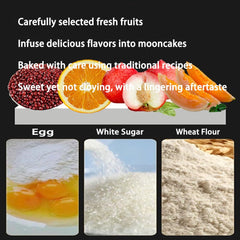 Toega honey peach filling mooncake, glossy surface and fruity aroma.