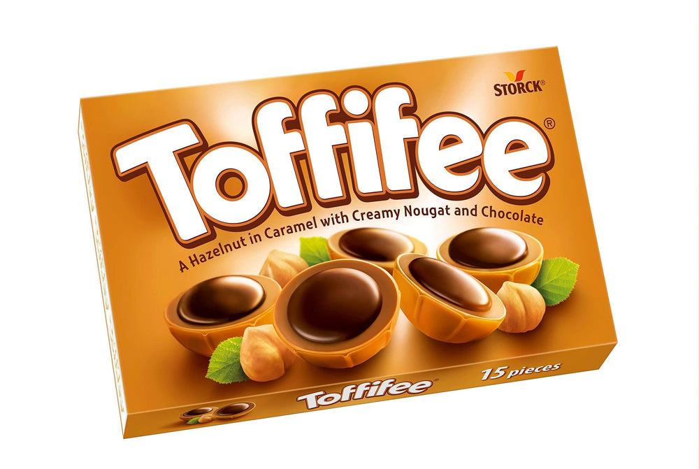 Toffifee whole hazelnut center with caramel dome, 125g, ideal for sharing treats.