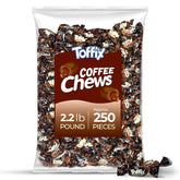 Toffix Coffee Chews front packaging showcases a bold coffee flavor, ideal for on-the-go energy.