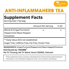 TOG999 Anti-Inflammaheb with ginger and turmeric highlighting natural ingredients