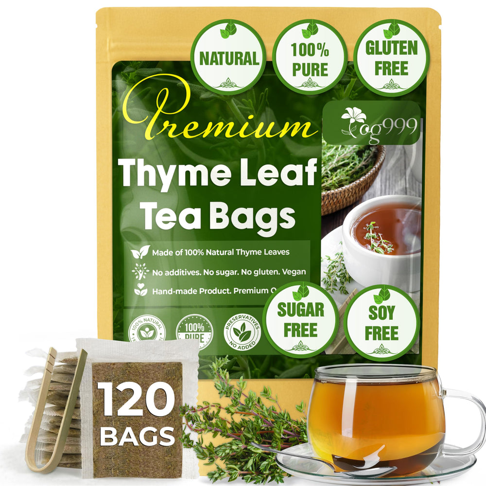 TOG999 premium thyme tea bags in packaging for convenient pantry storage and freshness.