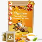 TOG999 premium turmeric ginger cinnamon tea bags packaging highlights a soothing daily ritual
