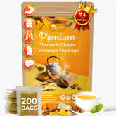 TOG999 turmeric-ginger-cinnamon tea bags packaging highlights eco-conscious design and natural ingredients.