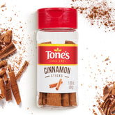 Tone's Cinnamon Sticks 1oz pack with warm aroma for mulled drinks.