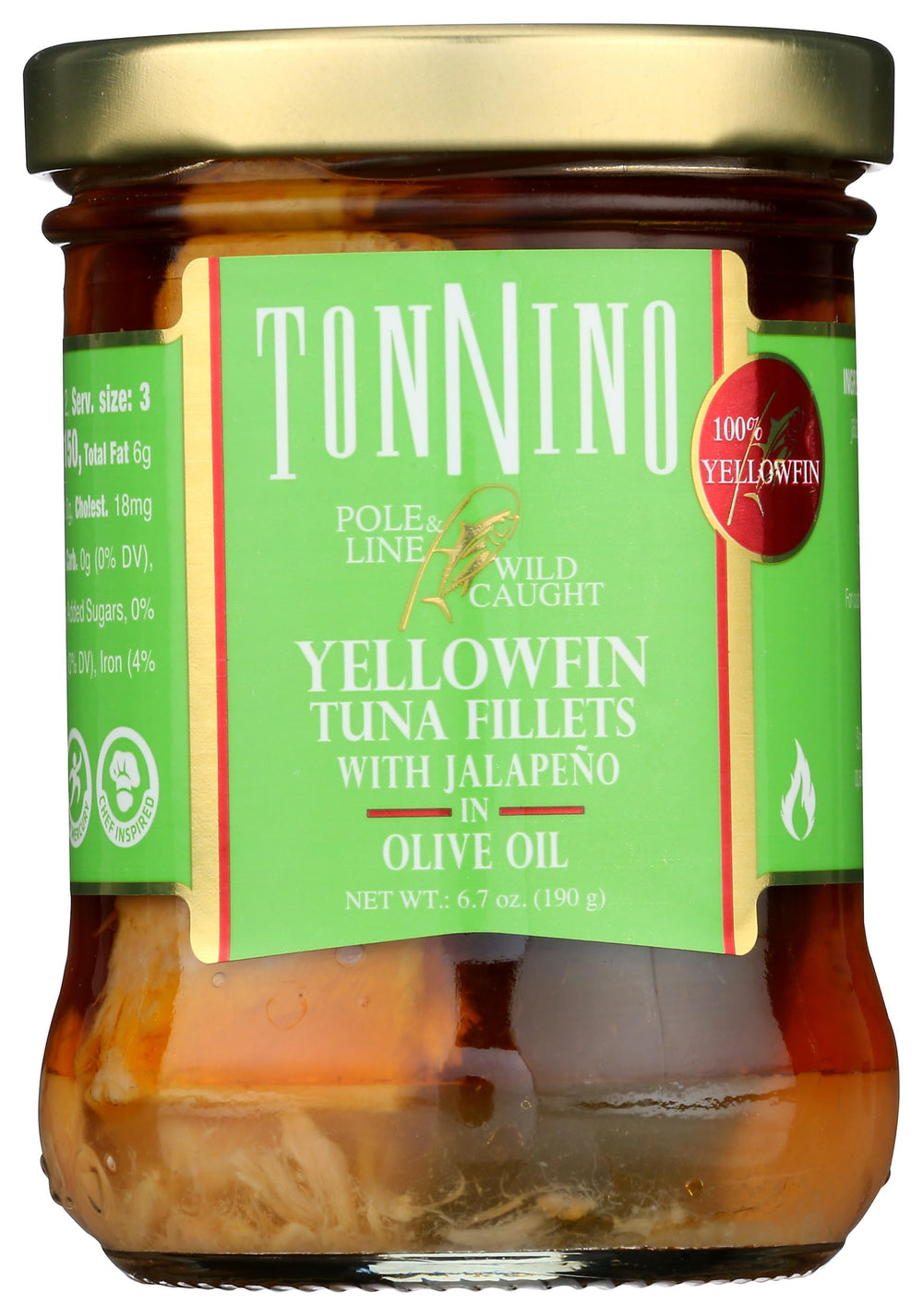 Tonnino Jalapeño Tuna can front showing bold flavor for quick meals.