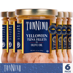 Tonnino Yellowfin Tuna in olive oil on toasted sandwich.