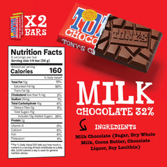 Tony's Chocolonely milk chocolate bars variety arranged for sharing among friends.