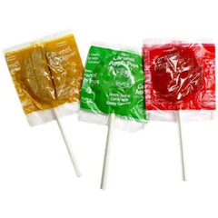 Tootsie Caramel Apple Pops Red Macintosh flavor with caramel coating, ideal for fall gatherings