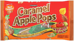 Tootsie Caramel Apple Pops bag featuring Green Apple flavor for a crisp caramel candy experience