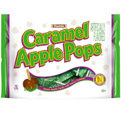 Tootsie Caramel Apple Pops Green bag back view for party planning