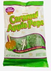 Tootsie Caramel Apple Pops Green close-up, chewy caramel center ideal for celebrations