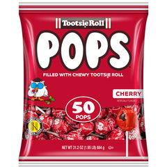 Tootsie Pops cherry shell with chocolatey center, ideal for sharing at parties.