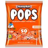 Tootsie Pops orange-flavored lollipops with candy shell, great for sharing.